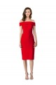 Sleeveless Red Sheath Off the Shoulder Formal Evening Gown / Prom Dress / Bridesmaid Dress Maidstone