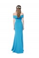 Sleeveless Peacock Blue Sheath Off the Shoulder Formal Dress / Bridesmaid Dress Maidstone