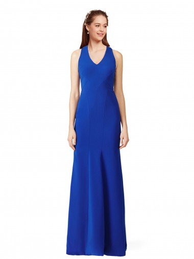 Sleeveless Royal Blue Mermaid V-Neck Formal Evening Gown / Prom Dress / Bridesmaid Dress Maidstone