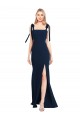 Sleeveless Dark Navy Low Back Trumpet Spaghetti Straps Semi Formal Evening Dress / Prom Dress / Bridesmaid Dress Maidstone