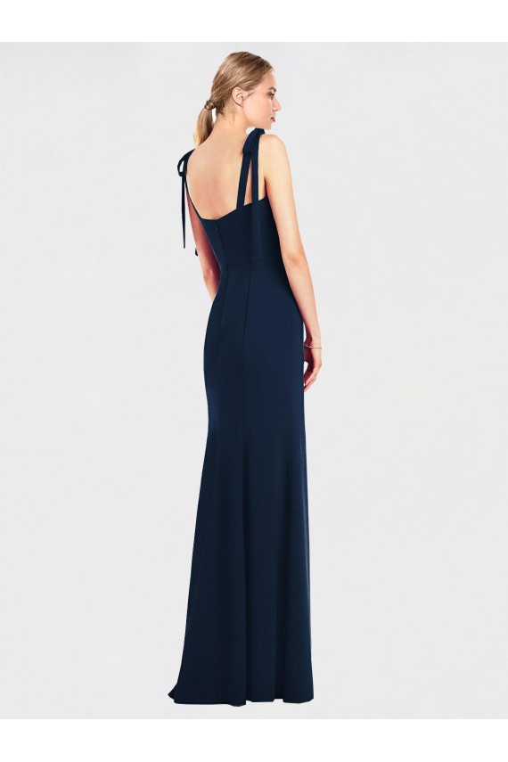 Sleeveless Dark Navy Low Back Trumpet Spaghetti Straps Semi Formal Evening Dress / Prom Dress / Bridesmaid Dress Maidstone