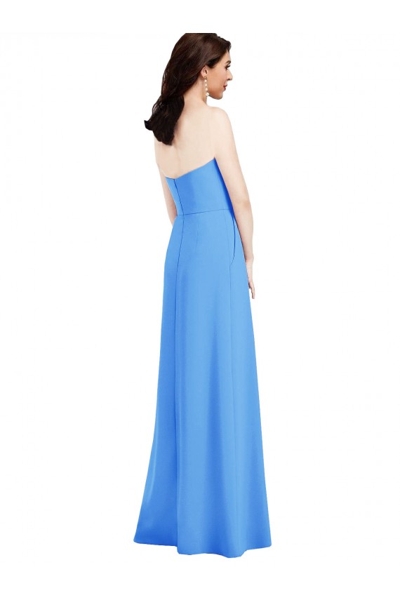Sleeveless Peacock Blue Low Back Trumpet Strapless Semi Formal Evening Dress / Prom Dress / Bridesmaid Dress Maidstone