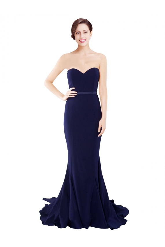 Sleeveless Dark Navy Low Back Mermaid Sweetheart Semi Formal Evening Dress / Prom Dress / Bridesmaid Dress Maidstone