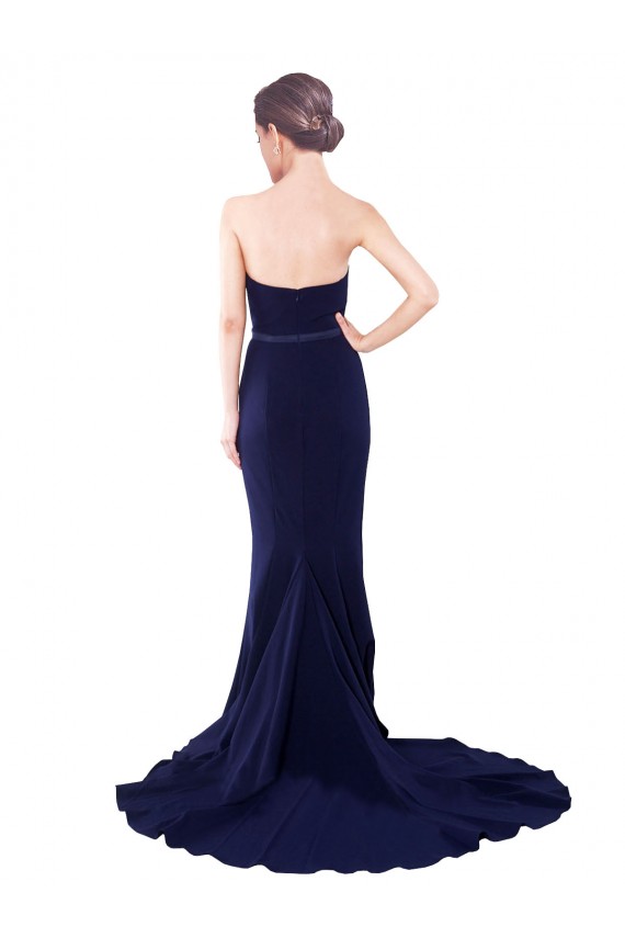 Sleeveless Dark Navy Low Back Mermaid Sweetheart Semi Formal Evening Dress / Prom Dress / Bridesmaid Dress Maidstone