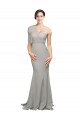 Sleeveless Oyster Silver Low Back Mermaid One Shoulder Formal Evening Gown / Prom Dress / Bridesmaid Dress Maidstone