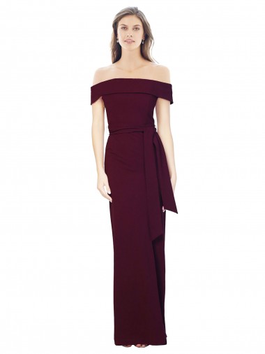 Sleeveless Burgundy Gold Low Back Mermaid Off the Shoulder Formal Evening Gown / Prom Dress / Bridesmaid Dress Maidstone