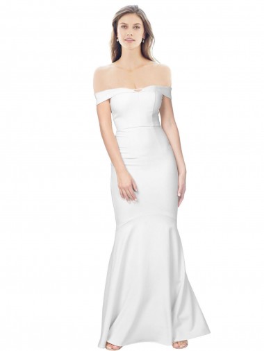 Sleeveless Ivory Low Back Mermaid Off the Shoulder Formal Dress / Bridesmaid Dress Maidstone