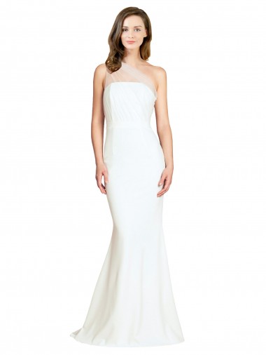 Sleeveless Ivory Mermaid One Shoulder Formal Evening Gown / Bridesmaid Dress Maidstone