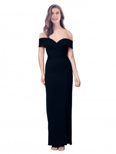 Sleeveless Black Mermaid Off the Shoulder Formal Dress / Bridesmaid Dress Maidstone