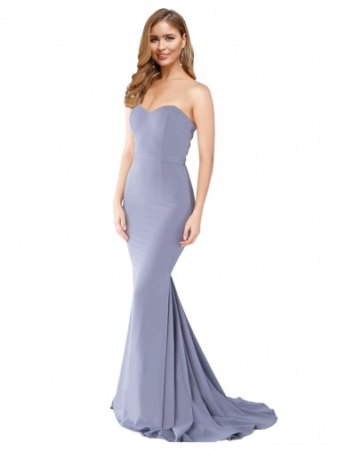 Sleeveless Smoke Blue Low Back Mermaid Sweetheart Formal Evening Gown / Prom Dress / Bridesmaid Dress Maidstone