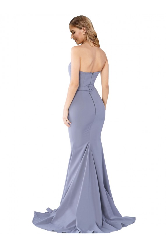 Sleeveless Smoke Blue Low Back Mermaid Sweetheart Formal Evening Gown / Prom Dress / Bridesmaid Dress Maidstone