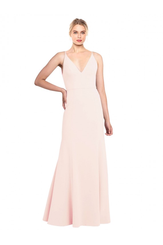 Sleeveless Pink V-Back A-Line V-Neck Formal Evening Gown / Prom Dress / Bridesmaid Dress Maidstone