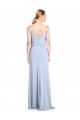 Sleeveless Light Sky Blue V-Back Sheath Cowl Neck Formal Dress / Bridesmaid Dress Maidstone