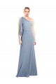Flutter Sleeves Smoke Blue Sheath One Shoulder Formal Dress / Bridesmaid Dress Maidstone