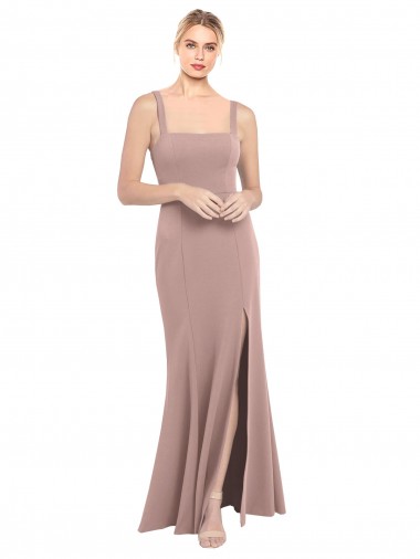 Sleeveless Dusty Pink Mermaid Square Neck Prom Dress / Bridesmaid Dress Maidstone