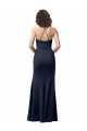 Sleeveless Dark Navy Criss Cross Back Sheath Spaghetti Straps Formal Evening Gown / Prom Dress / Bridesmaid Dress Maidstone