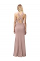 Sleeveless Dusty Pink Criss Cross Back Sheath Halter Neck Prom Dress / Bridesmaid Dress Maidstone