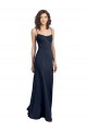Sleeveless Dark Navy Low Back Sheath High Neck Formal Dress / Bridesmaid Dress Maidstone