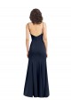 Sleeveless Dark Navy Low Back Sheath High Neck Formal Dress / Bridesmaid Dress Maidstone