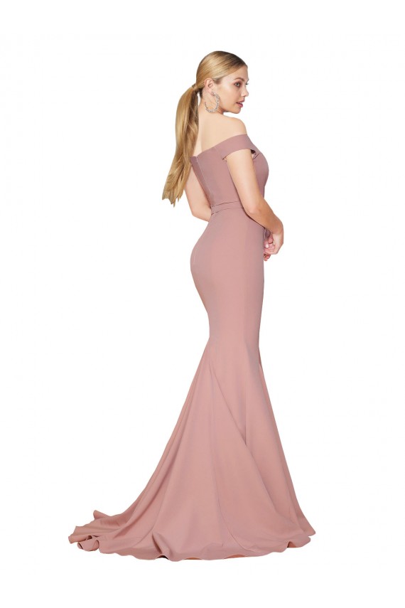 Sleeveless Dusty Pink Mermaid Off the Shoulder Formal Evening Gown / Prom Dress / Bridesmaid Dress Maidstone