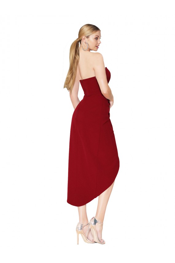 Sleeveless Burgundy Mermaid Sweetheart High Low Evening Gown / Prom Dress / Bridesmaid Dress Maidstone