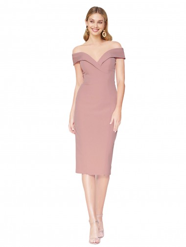 Sleeveless Dusty Pink Mermaid Off the Shoulder Black Tie Evening Gown / Prom Dress / Bridesmaid Dress Maidstone