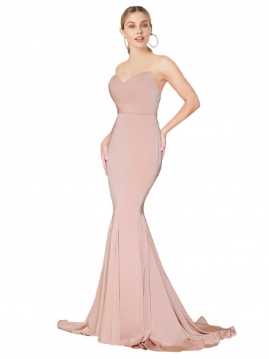 Sleeveless Mauve Low Back Mermaid Sweetheart Formal Dress / Bridesmaid Dress Maidstone