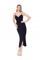 Sleeveless Dark Navy V-Back Mermaid Spaghetti Straps Formal Dress / Bridesmaid Dress Maidstone