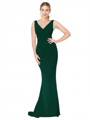 Sleeveless Midnight Green Mermaid V-Neck Formal Evening Gown / Prom Dress / Bridesmaid Dress Maidstone