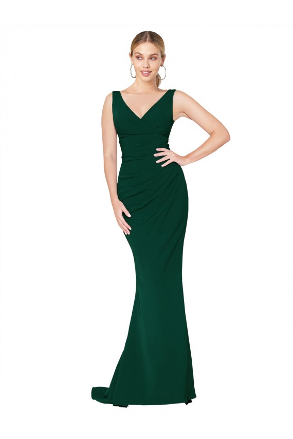 Sleeveless Midnight Green Mermaid V-Neck Formal Evening Gown / Prom Dress / Bridesmaid Dress Maidstone