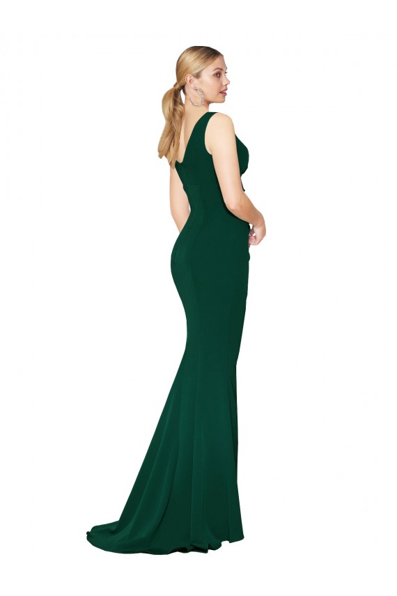 Sleeveless Midnight Green Mermaid V-Neck Formal Evening Gown / Prom Dress / Bridesmaid Dress Maidstone