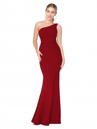 Sleeveless Burgundy Mermaid One Shoulder Formal Evening Gown / Prom Dress / Bridesmaid Dress Maidstone