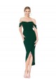 Sleeveless Midnight Green Mermaid Off the Shoulder High Low Evening Gown / Prom Dress / Bridesmaid Dress Maidstone