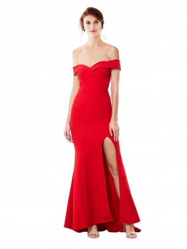 Sleeveless Red Mermaid Off the Shoulder Formal Evening Dress / Prom Dress / Bridesmaid Dress Maidstone