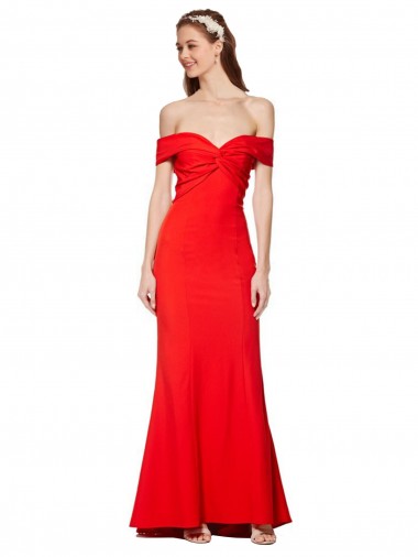 Sleeveless Red Mermaid Off the Shoulder Bridesmaid Dress / Formal Dress Maidstone