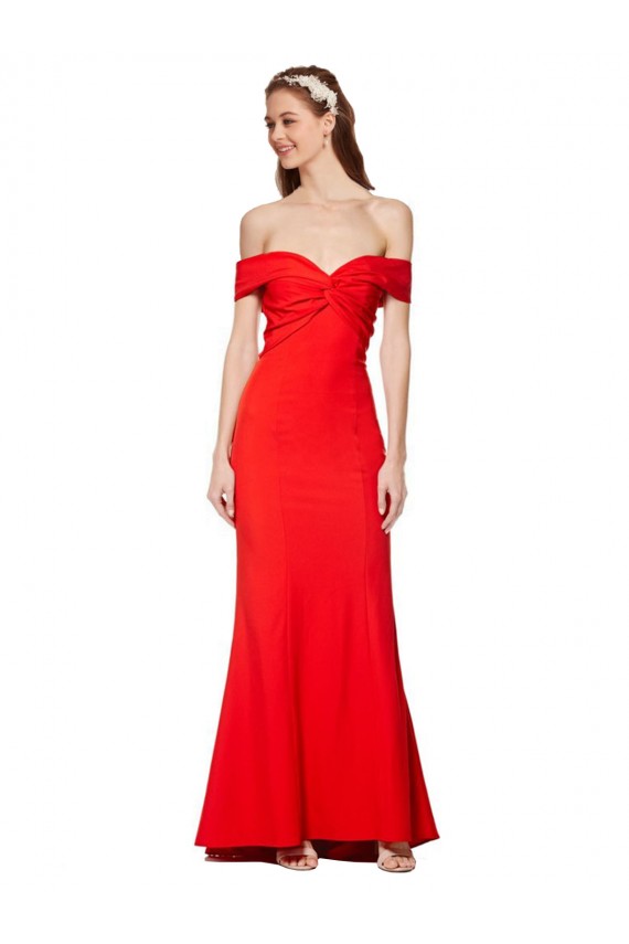 Sleeveless Red Mermaid Off the Shoulder Bridesmaid Dress / Formal Dress Maidstone