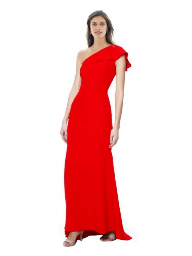 Sleeveless Red Mermaid One Shoulder Formal Dress / Bridesmaid Dress Maidstone