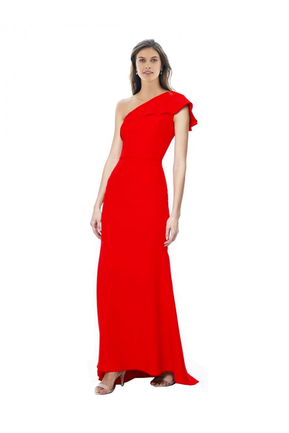 Sleeveless Red Mermaid One Shoulder Formal Dress / Bridesmaid Dress Maidstone