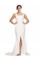 Sleeveless Ivory Low Back Sheath Square Neck Semi Formal Evening Dress / Prom Dress / Bridesmaid Dress Maidstone