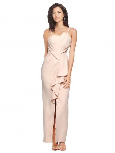 Sleeveless Nude Low Back Sheath Strapless Semi Formal Evening Dress / Prom Dress / Bridesmaid Dress Maidstone