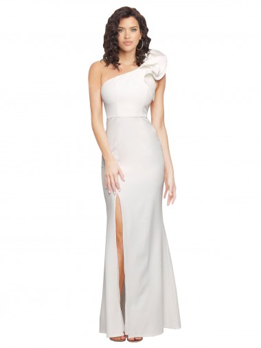 Sleeveless Ivory Sheath One Shoulder Formal Evening Gown / Prom Dress / Bridesmaid Dress Maidstone
