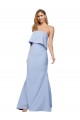 Sleeveless Light Sky Blue Low Back A-Line Strapless Formal Dress / Bridesmaid Dress Maidstone
