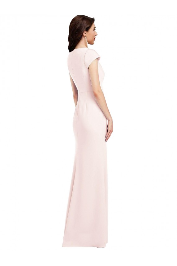 Cap Sleeves Pink A-Line V-Neck Formal Evening Gown / Prom Dress / Bridesmaid Dress Maidstone