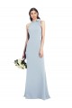 Sleeveless Light Sky Blue Open Back Trumpet Bow Neck Semi Formal Evening Dress / Prom Dress / Bridesmaid Dress Maidstone