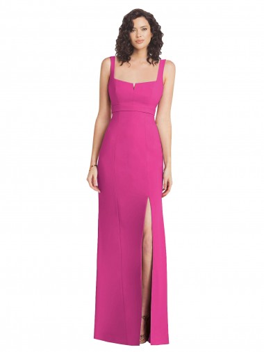 Sleeveless Fuchsia Low Back Trumpet Square Neck Semi Formal Evening Dress / Prom Dress / Bridesmaid Dress Maidstone