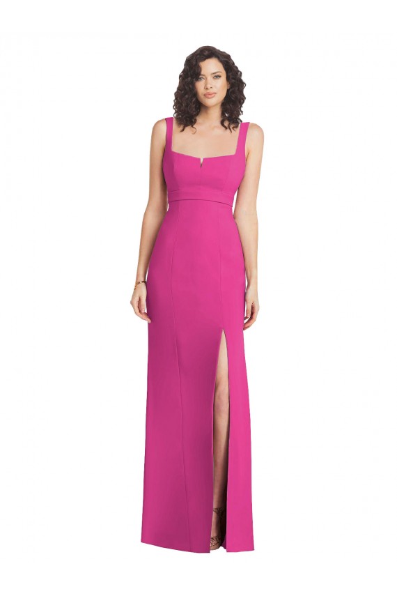 Sleeveless Fuchsia Low Back Trumpet Square Neck Semi Formal Evening Dress / Prom Dress / Bridesmaid Dress Maidstone