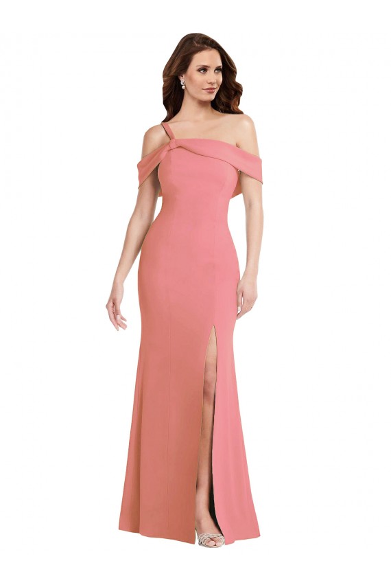 Sleeveless Hot Pink Low Back Trumpet One Shoulder Semi Formal Evening Dress / Prom Dress / Bridesmaid Dress Maidstone