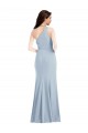 Sleeveless Light Sky Blue Trumpet One Shoulder Formal Dress / Bridesmaid Dress Maidstone