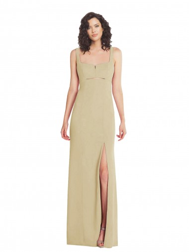 Sleeveless Champagne Low Back Trumpet Square Neck Formal Evening Gown / Prom Dress / Bridesmaid Dress Maidstone