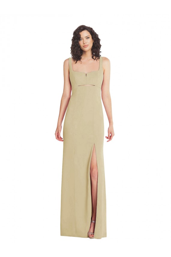 Sleeveless Champagne Low Back Trumpet Square Neck Formal Evening Gown / Prom Dress / Bridesmaid Dress Maidstone